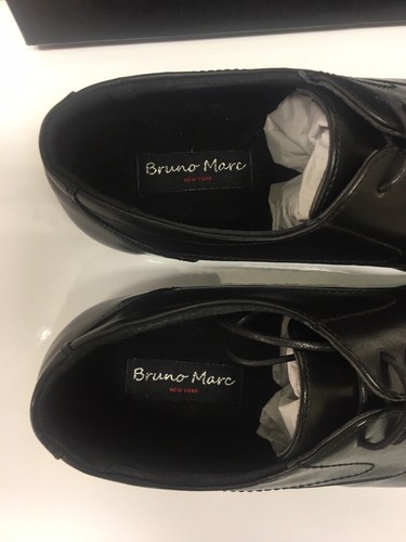 Bruno Marc Men Oxfords Shoes Square Toe Lace up Classic Dress Size 9.5 US Black - Picture 11 of 22