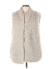 Nwt Dylan Women Gray Faux Fur Vest L