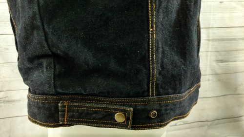 Black Vest Jean Jacket Denim Xelement Armor Padded Motorcycle Size XL - Picture 8 of 9