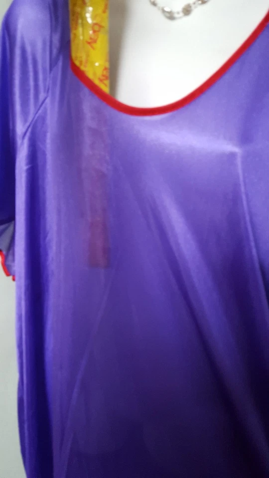 Camisola Comfort Choice vermelha roxa manga curta longa plus 2X 60" BUST B3G1  - Imagem 4 de 4