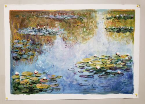 Monet Pond -#6, 24x36, 100% Oil Painting on Canvas, Reproduction of Monet - Picture 2 of 6