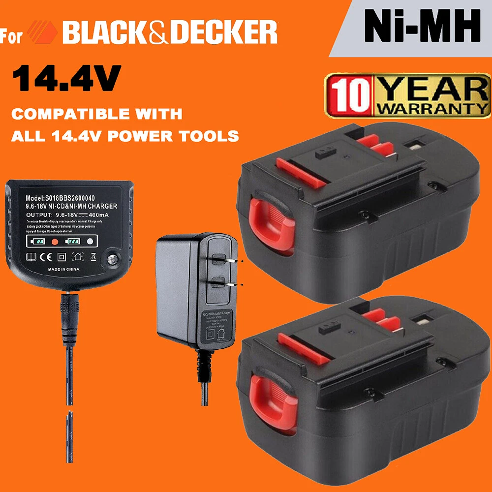 14.4V for BLACK + DECKER Battery / Charger HPB14 FIRESTORM FSB14 499936-34  A14