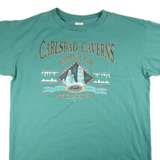 Vintage Carlsbad Caverns National Park T Shirt Mens Size 2XL Green Made In USA