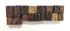 Vintage Letterpress 16 Mix Letters Wood Type Printers Block Collection BL-567