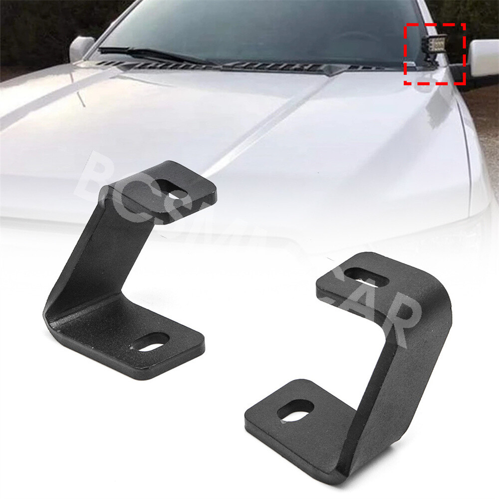 Fit For Ford F150 2017-2021 2pcs LED Fog Light Pods Mount Hood A-pillar Bracket