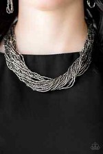 Paparazzi THE SPEED OF STARLIGHT gunmetal SEED BEAD necklace