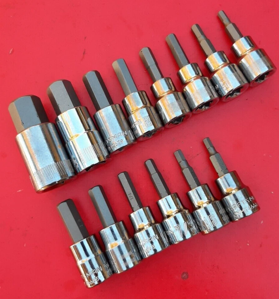 NEW CRAFTSMAN 14 Piece SAE METRIC Hex Allen Key Bit Socket Driver Set - Image 2 of 4