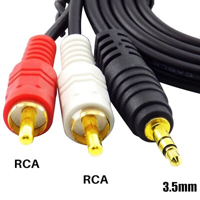 Klinke 3,5mm auf 2 Cinch Stecker, AUX Audio Stereo Kabel 1,5m, RCA zu Jack