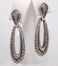Scott Kay Sterling Silver Diamond Drop Dangle...