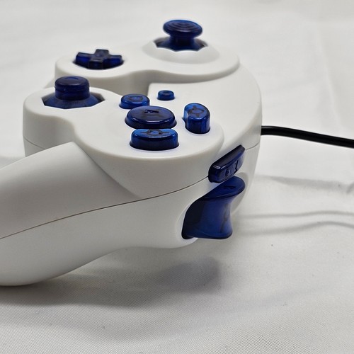 Custom Made GameCube Controller, NGC Crystal Blue on White Gamepad For Game Cub - Picture 3 of 8