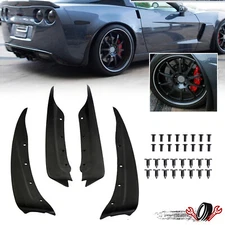 Front And Rear Mud Flaps Molded Splash Guards Fit 2005-2013 C6 Corvette