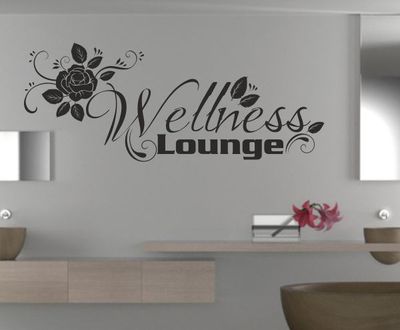 Wandtattoo Wandaufkleber Aufkleber Bad WC Tattoo Wellness Lounge Rose Spa 07