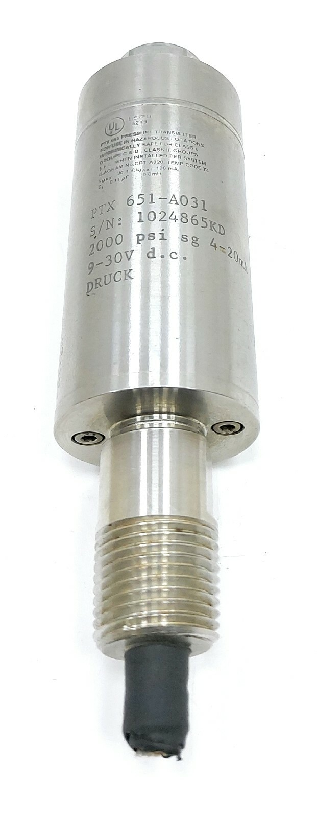 Druck PTX 651A031 Pressure Transmitter 2000 PSIG 420MA 930VDC IMI