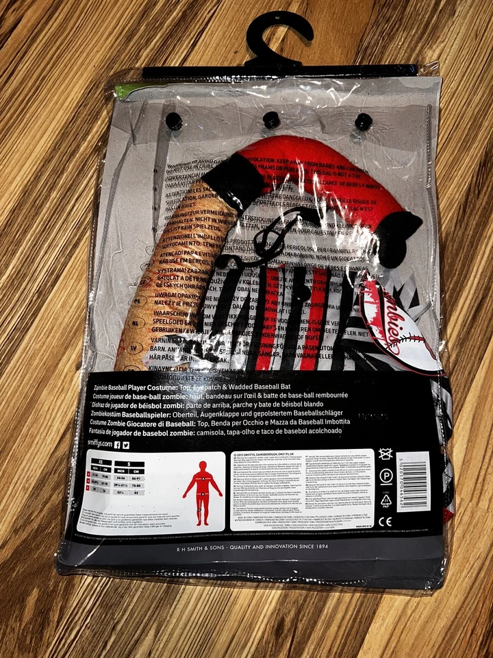 Zombie Jugador de Béisbol NUEVO XS Disfraz Hombre’s Halloween Smiffys Foto 3 de 3
