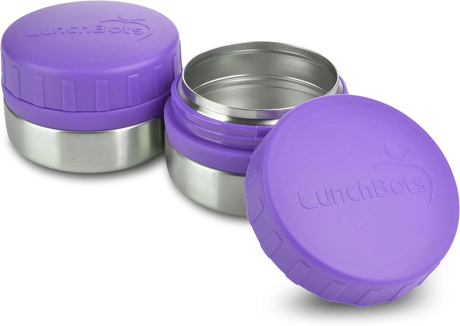 LunchBots Rounds Leak Proof 4 oz. Stainless Snack Container Jar, Set of 2 - Thumbnail 2