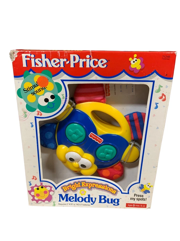 Винтажная музыкальная игрушка 1998 Fisher Price Melody Bug Critter ретро новая из старых запасов 3+ месяца - Изображение 4 из 4