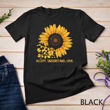 Accept Understand Love Sunflower Autism Awareness Unisex T-shirt