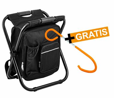 RAVE Sitzrucksack Campingstuhl mit Kühltasche 13 L + GRATIS Snail Multihalter