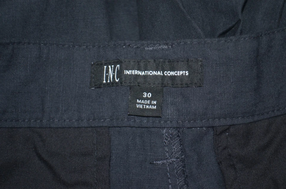 NWT INC International Concepts 8" Chambray 100% Cotton Black Chino Shorts Sz 30 - Image 4 of 4