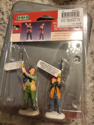 Lemax 2001 Flyfishing With Dad Set Of 2 Village Collection #12495AM Collectables