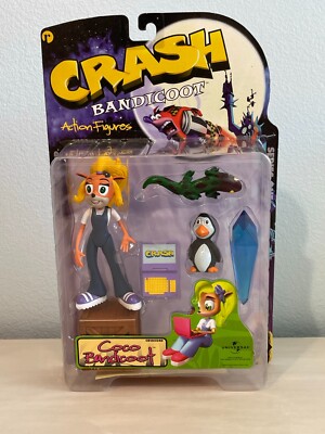 1998 ReSaurus Crash Bandicoot Series One Coco Bandicoot Action Figure NOS