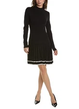 Size Medium Women's Alexia Admor Amara Mock Knit Long Sleeve Black Dress