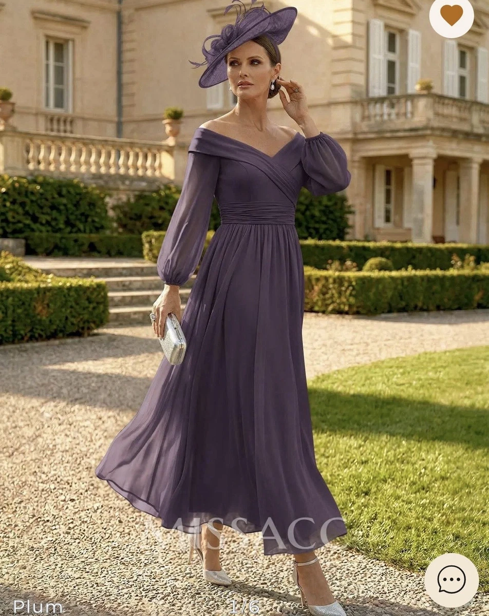Mauve Purple Bridesmaid Mauve Bridesmaid Dresses Long Sleeve KissProm Long Sleeve V-Neck Sheath Chiffon Bridesmaid