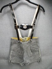 German Bavarian Boys Suede Leather Lederhosen Shorts Size 24 Waist Deer