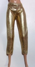 Barbie Gold Lame Cropped Pants Fit Poppy Parker too 