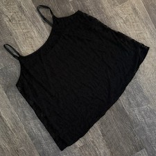 Lane Bryant Black Floral Lace Camisole Tank, Adjustable Straps, Plus 18/20