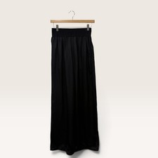Everlane Black Smocked Wide Leg Viscose Pants XS High Rise Flowy Relaxed Trouser