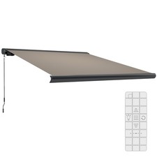 Image of Outsunny DIY Retractable Canopy with Remote Controller for Patio, Light Grey