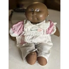 VTG 1984 Cabbage Patch Kids Doll Coleco African American Bald Girl Pink Gingham