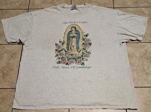 Vintage The Perfect Holy Mary Of Guadalupe Hail Holy Queen T Shirt XL 90s