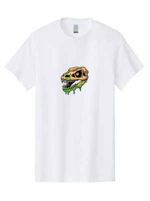 Dinosaur-Skull-2 Mens Graphic Tee, 100% Cotton, Casual Summer Wear