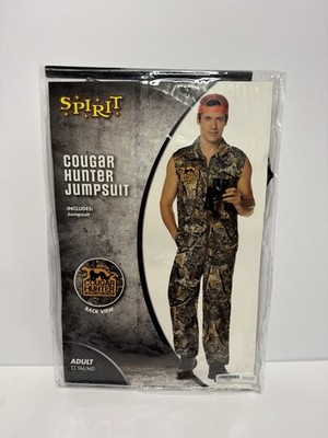 Spirit Halloween Cougar Hunter Adult Camo Costume S/M Cosplay Redneck  NWOT A7