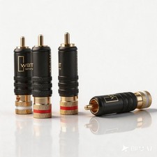 4pcs Gold Plated Screw Locking RCA Plug Audio Cable Connector for HIFI Cable DIY