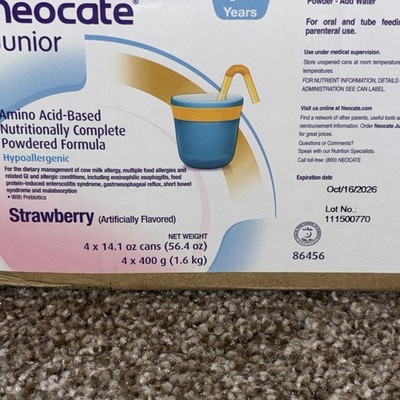 Nutricia NEOCATE STRAWBERRY EXP 10/26 - SEALED CASE OF 4