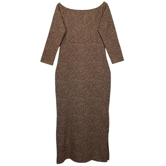 Manners London Size XXL Leopard Print Baza Long Sleeve Bodycon Midi Maxi Dress - Image 2 of 4