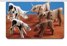 PLAYMOBIL 3 Cows & 2 Calves Complete Farm Set 7042 With Extra Milk Cans