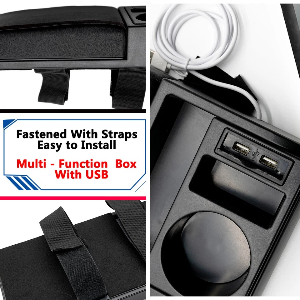 Console almofada de descanso de cotovelo para apoio de braço suporte USB carregamento armazenamento universal - Imagem 2 de 4