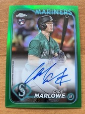 CADE MARLOWE 2024 Topps Chrome GREEN REFRACTOR ON-CARD AUTOGRAPHED RC! #'d 32/99