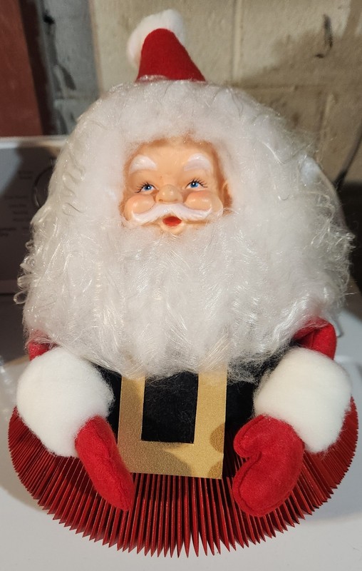 1960s Kitsch Style Handmade Folded Book Pages Santa & Mrs. Claus 13" Figures