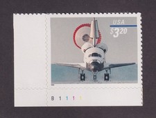 1998 Space Shuttle Landing Sc 3261 MNH 3.20 plate number single B1111LL
