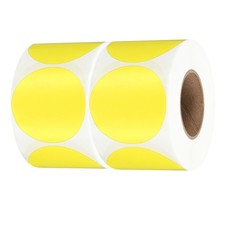 2 Inch Round Thermal Label Stickers for Business, Yellow 2Rolls/Total 1200Pcs 
