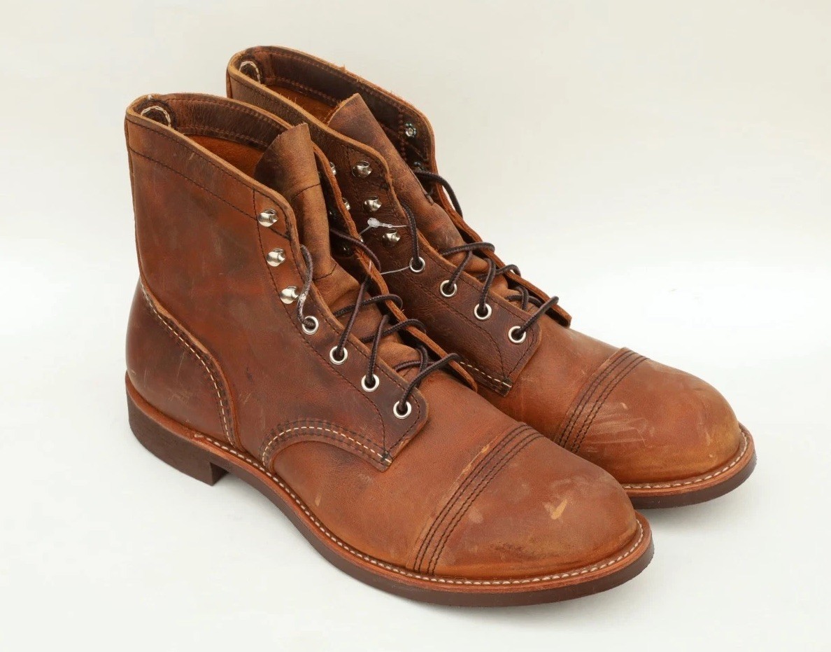 Red Wing Iron Ranger Size 11 D in Copper Rough Tough Leather 8085