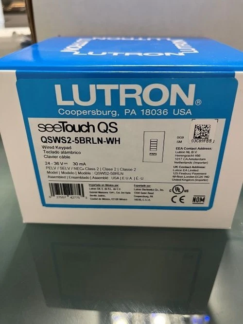 LUTRON QSWS2-5BRLN-WH WIRED KEYPAD NEW IN BOX FREE SHIPPING