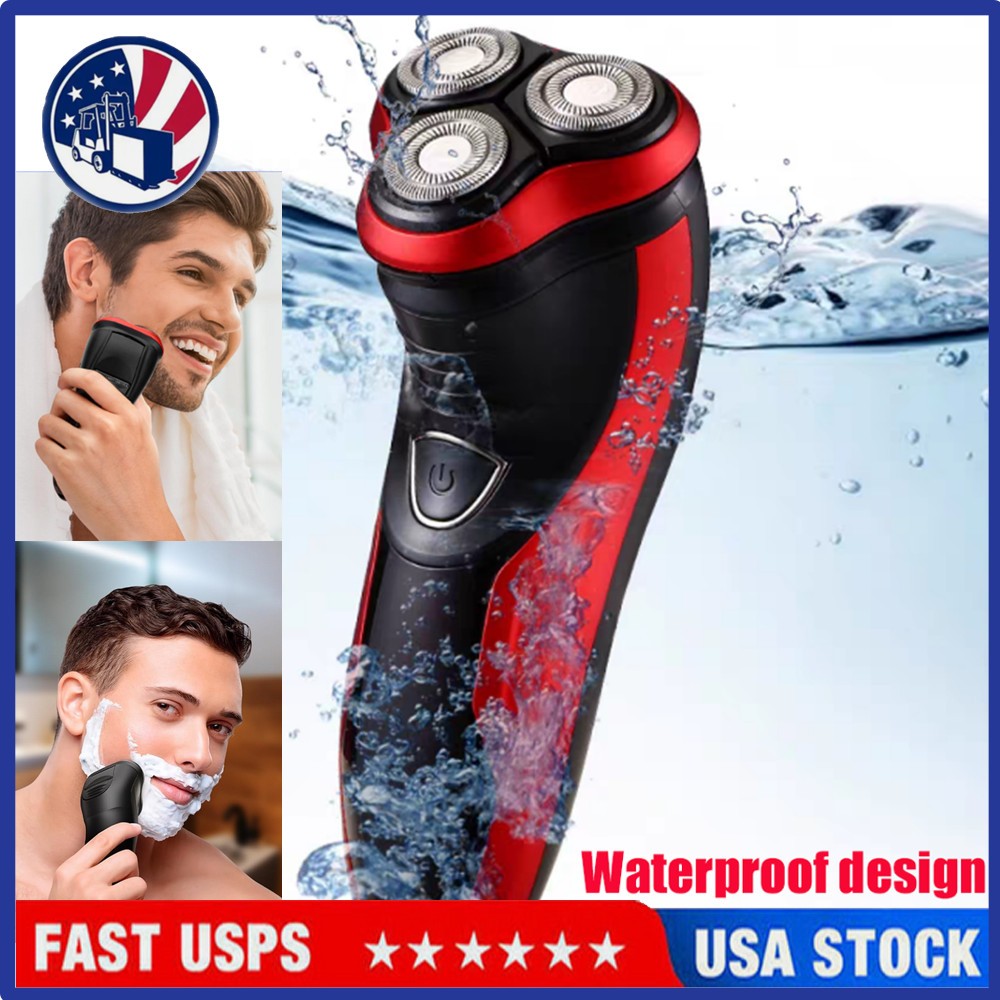 Electric Shaver Mens Razor Rotary Waterproof Pop-Up Trimmer Wet Dry Cordless US