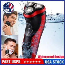 Electric Shaver Mens Razor Rotary Waterproof Pop-Up Trimmer Wet Dry Cordless US