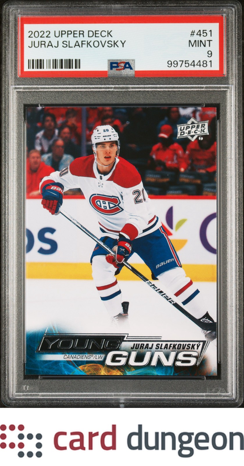 Juraj Slafkovsky 2022 Upper Deck #451 Young Guns - 99754481 PSA 9